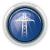 Un botón azul con la imagen de una torre de energía.
